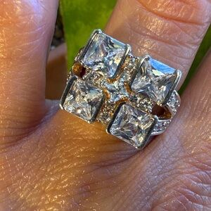 Sterling silver Square CZ Ring